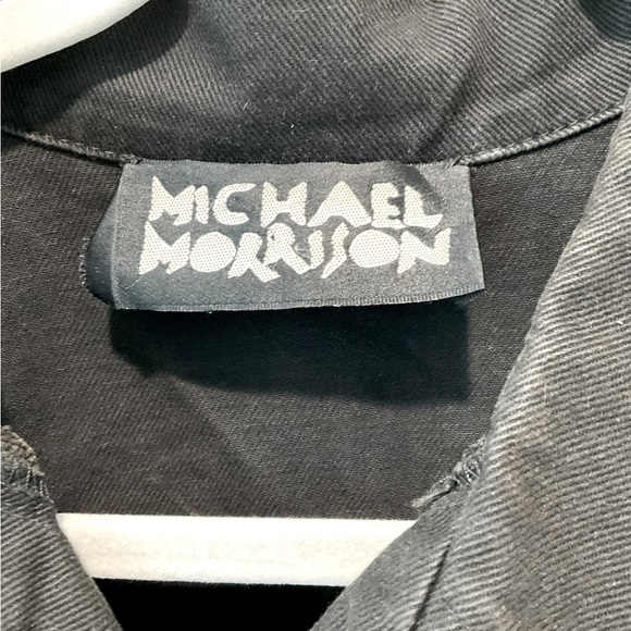 Vtg MICHAEL MORRISON Studded Denim Jacket Crystals PEACE SIGN Y2K Gaga Size M - Picture 10 of 11